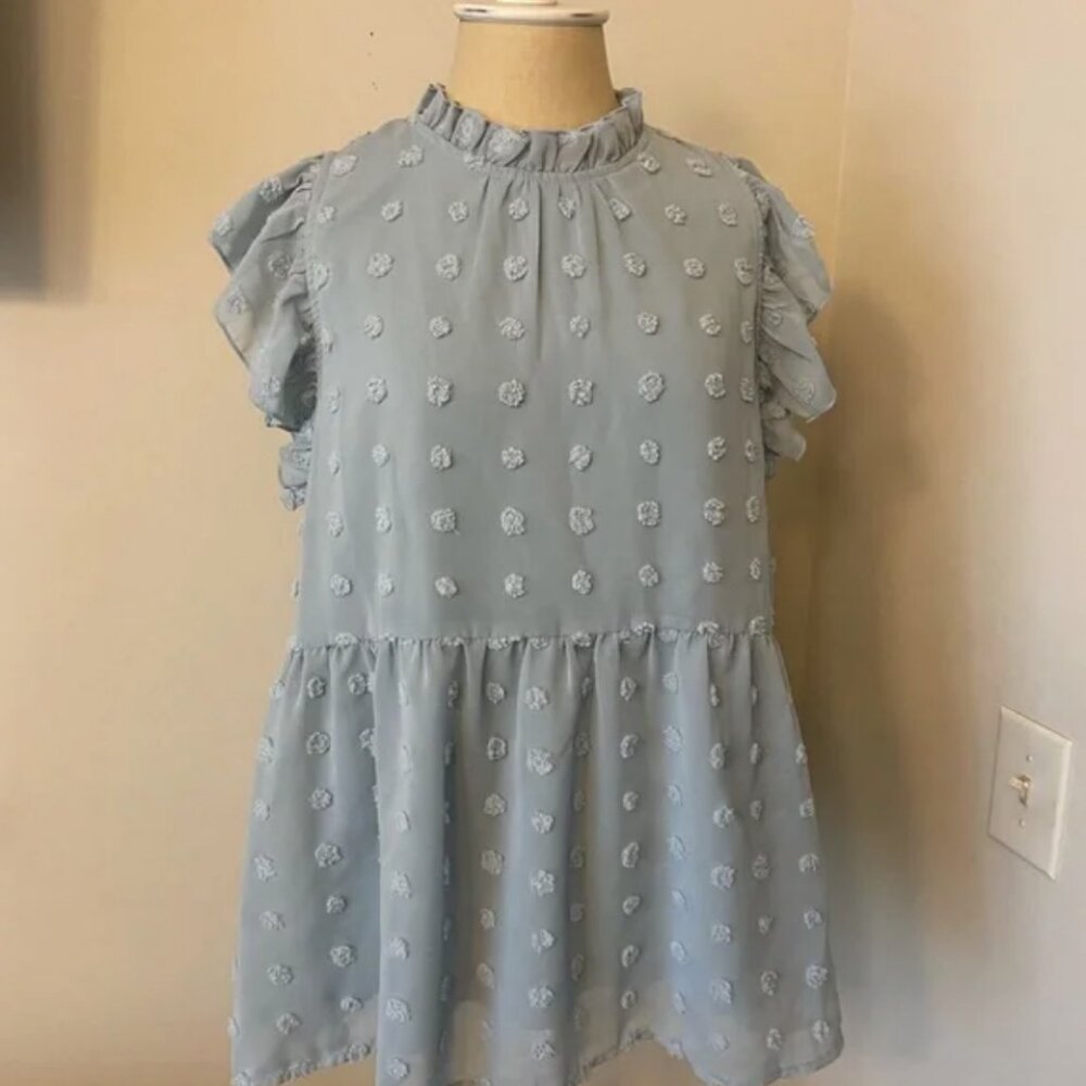 Light blue baby doll blouse